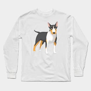 Black, White & Tan Bull Terrier Dog Long Sleeve T-Shirt